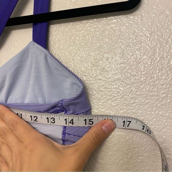 Lululemon purple Rest Less Heathered Bruised Berry Wee Stripe cinched tank 10 - Picture 8 of 10